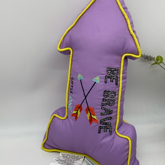 Waverly Wild Life Purple Arrow Embroidery Be Brave little one decorate pillow - Picture 4 of 4